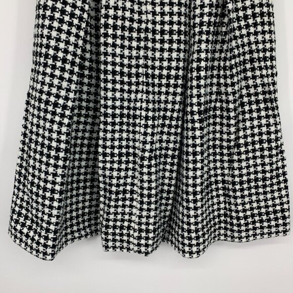 Who What Wear Skirt Black Houndstooth Tweed Pleated Midi Birdcage - Picture 5 of 8